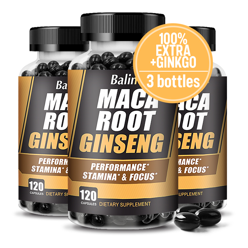 Ginger Tea - 마카뿌리캡슐(블랙마카 함유) + 홍삼추출물 남녀공용, 생식건강