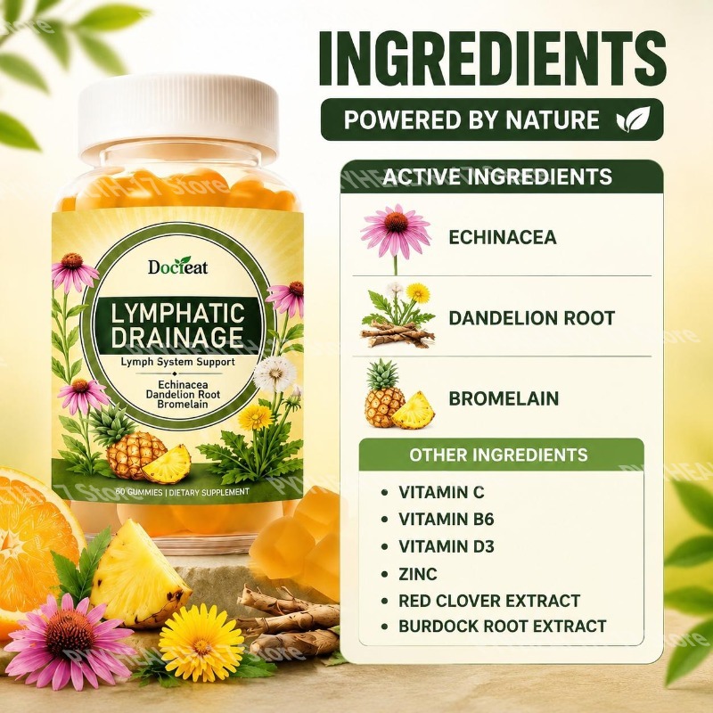 닥터이트 림프계 지원 구미 (에키네시아, 민들레 뿌리, - Echinacea 리뷰 및 가격